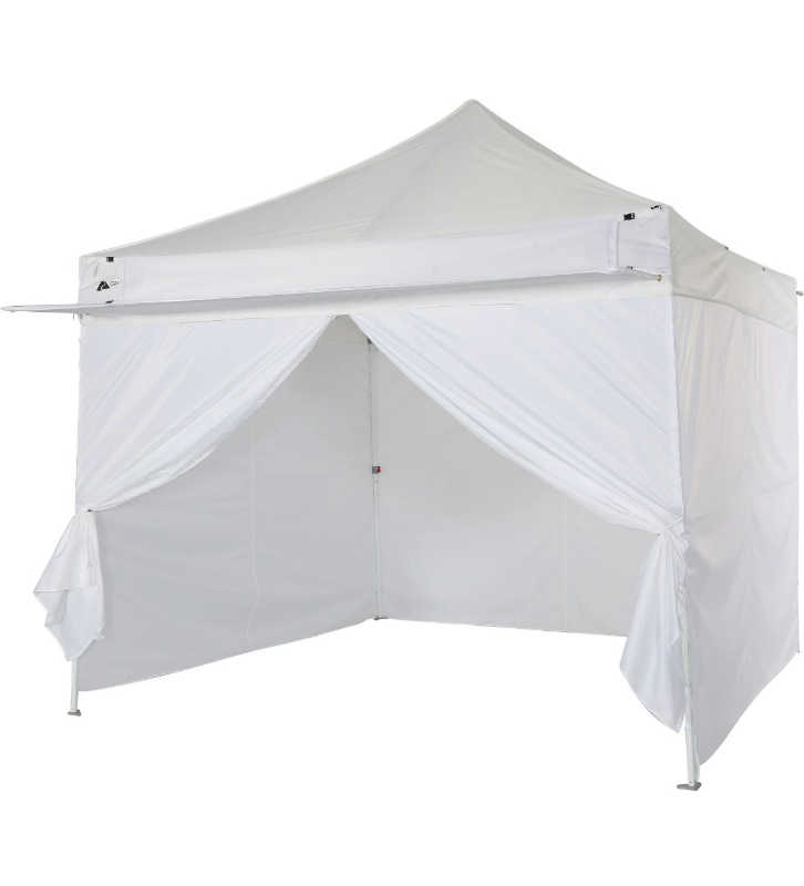 lot 5127069 image: Ozark Trail White Commercial Instant 10 x 10 Straight Leg Instant Canopy with Sidewalls - Retail $245