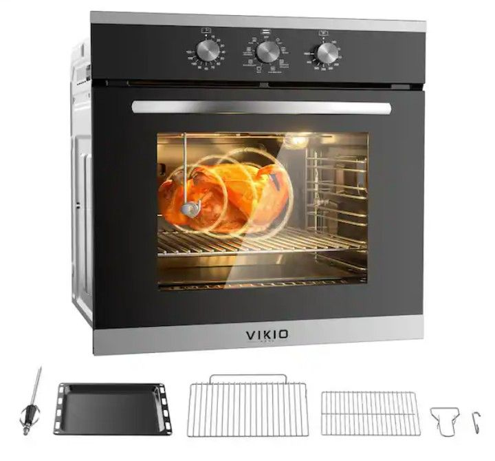 lot 4253001 image: 24 in. Single Electric Wall Oven With Convection Knob Control in Black - Retail $505