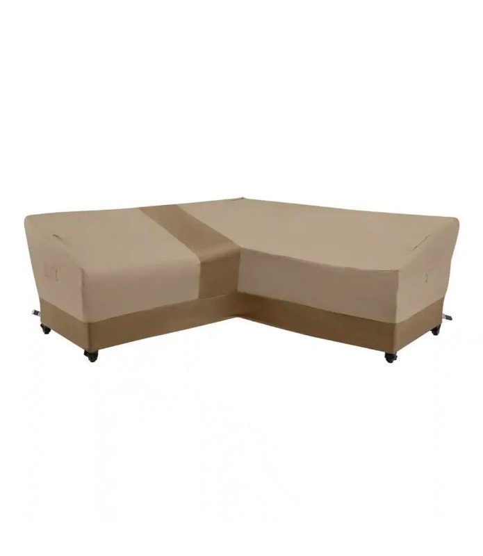 lot 4649078 image: Hampton BayV-Shape Beige Patio Furniture Cover - Retail $69
