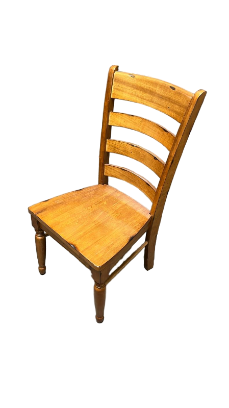 lot 4649119 image: Wooden Ladder Back Dining Chair - Retail $45