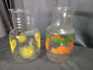 Pyrex Citrus Print Glass Pitcher and Carafe Set