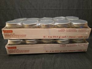 lot 4298 image: Craftsman Plastic Jar Set 4oz Mason Jars with Lids - 20 Count