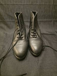 lot 4998 image: Black Leather Lace-Up Combat Boots Size 7.5