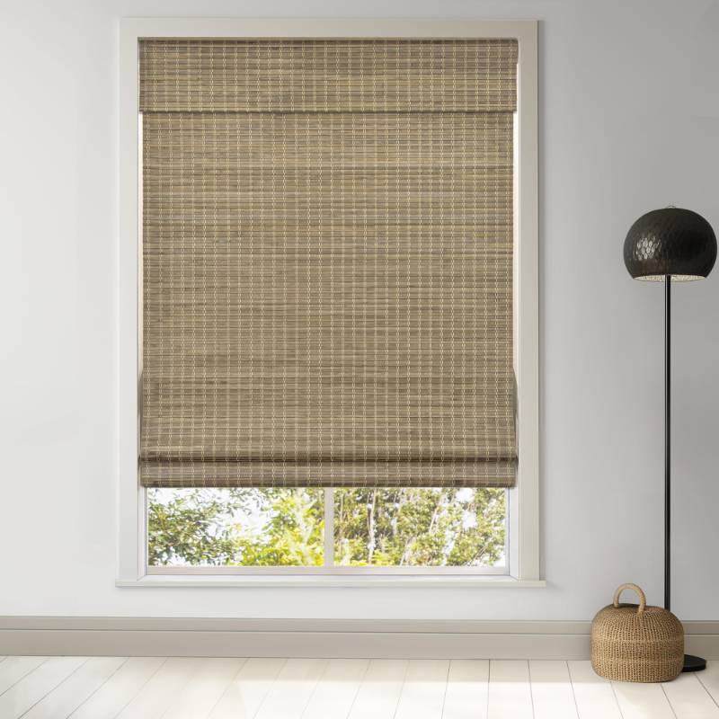 lot 61082 image: LazBlinds Cordless Bamboo Roman Shades, Privacy Blinds for Interior Windows, Room Darkening Roll Up Bamboo Blinds for Home & Patio, 29.5 W x 64 H, BDP-Driftwood