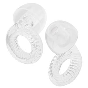 lot 45782 image: Reusable Ear Plugs, Low-Mid-Level Noise Reduction Earplugs with Clear Speech for Conversation, Work, Social Gatherings & Noise Sensitivity, 15-18 dB (SNR), 6 Pair Ear Tips in SML, Clear - Retail $35