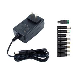 lot 45789 image: 24V 1A Power Supply, 6 FT Power Cord ETL Certified AC 100V-240V to DC 24 Volt Power Supply Adapter with 5.5mm x 2.1mm Plug and 9 Interchangeable Plug, for 24V Electronic Devices ONLY - Retail $12