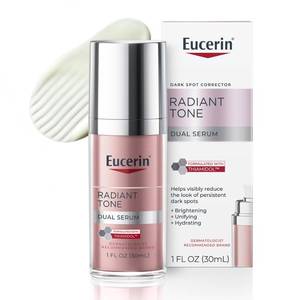 lot 45809 image: Eucerin Radiant Tone Dual Serum Dark Spot Corrector, Dark Spot Serum with Thiamidol and Hyaluronic Acid, Helps Visibly Reduce the Look of Persistent Dark Spots, 1 Fl Oz Bottle - Retail $41