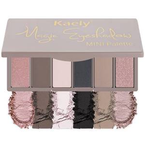 lot 45841 image: 6 Colors Neutral Rose Brown Eyeshadow Palette, Mini Travel Eye Shadow Palette for Women with Mirror, Nude Pink Coffee Brown Black White, Matte & Shimmer Glitter Highly Pigmented Blendable Vegan - Retail $9