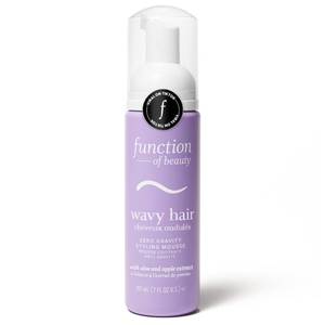 lot 45853 image: Function of Beauty Wavy Hair Mousse for Styling - Anti-Frizz Hair Styler Adds Volume & Defines Natural Waves - Volumizing & Texturizing Lightweight Styling Foam with Flexible Hold - Hair Care Products - Retail $13