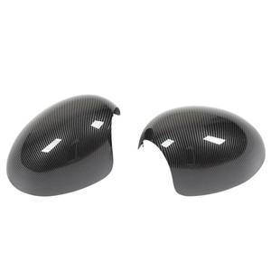 lot 45863 image: 2Pcs Rearview Mirror Cover 51162754913 Left And Right Carbon Fiber Cover For R55 R56 R57 R58 R59 R60 R61 Upgrade Your Rearview Mirrors Appearance - Retail $39