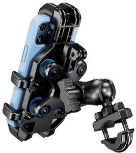 lot 45872 image: Motorcycle Phone Mount Holder with Vibration Dampener, Anti-Shake Handlebar Cellphone Cradle for Bike Bicycle Scooter ATV, Adjustable Fit 5.4-6.9 Smartphone. MISSING PARTS. - Retail $30