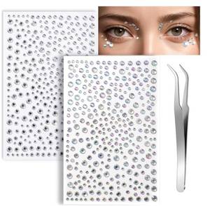 lot 45876 image: Face Gems Makeup Rhinestone Self Adhesive Gems Stickers, 650PCS Festival Makeup Eye Jewels Stick On Rhinestone for Hair, Body, Eye - Retail $6