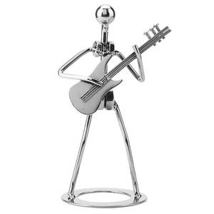 lot 45892 image: Metal Musician Guitar Player Statue Musical Instrument Guitar Collectible Figurine Home Cafe Counter Office Book Shelf Decor for Adult Children - Retail $15