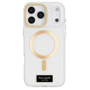 lot 45897 image: Kate Spade New York iPhone 17 Pro Max Case with Camera Stand - Compatible with MagSafe - Designer Phone Case - Icon Clear - Retail $53