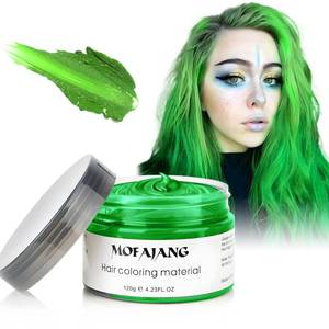lot 45917 image: Green Temporary Hair Dye Wax Natural Instant Hair Color Wax Pomades 4.23 oz, Hair Styling Clay for Party, Cosplay, Halloween, Christmas - Retail $10