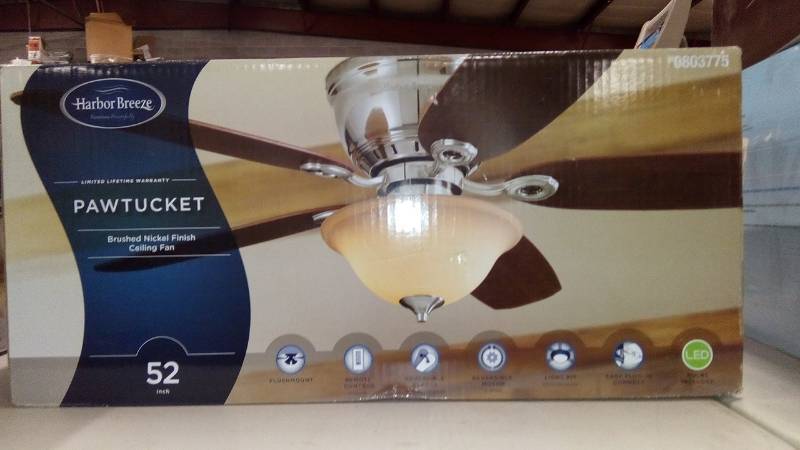 52 In Brushed Nickel Flush Mount Indoor Ceiling Fan With