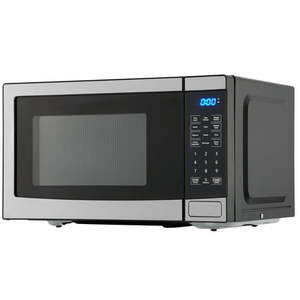 lot 25296 image: Mainstays 0.7 Cu. Ft. 700W Stainless Steel Microwave with 10 Power Levels