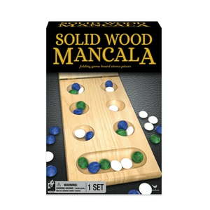 lot 25339 image: Solid Wood Folding Mancala Strategy Game