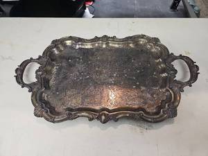 lot 25377 image: vintage silver-plated handled tray