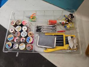 lot 25407 image: Craft Bin with Many Craft Supplies