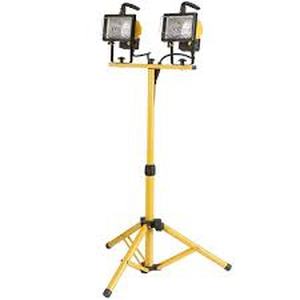 lot 58127 image: Workforce 500W Twin Head Halogen Work Light