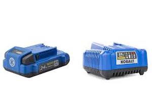 lot 58161 image: Kobalt 24V Max 2.0Ah Lithium-Ion Battery and Charger Kit