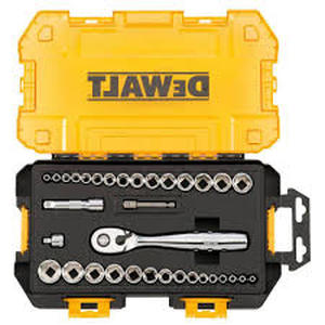 lot 58178 image: DEWALT 34-Piece 14 & 38 Drive Socket Set