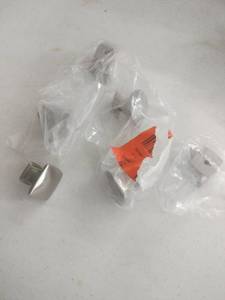 lot 20312 image: Satin Finish Chrome Square Drawer Cabinet Pulls - 7 ct