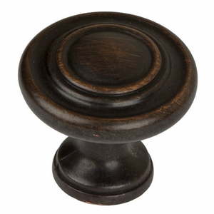 lot 20313 image: GlideRite 1.25 in. Classic Round Ring Cabinet Knob  Oil Rubbed Bronze - 7 Ct