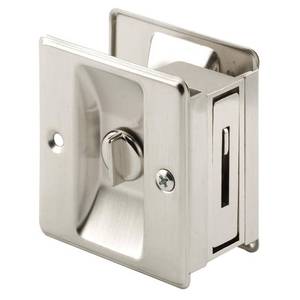 lot 20323 image: Pocket Door Privacy Lock with Pull - Replace Old or Damaged Pocket Door Locks Quickly and Easily �� Satin Nickel (Single Pack)
