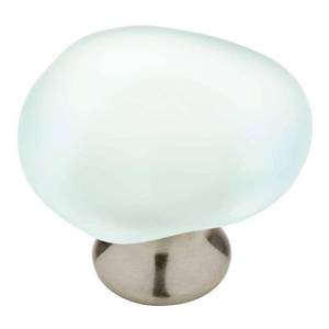 lot 20334 image: Brainerd & Liberty Hardware 272158 1.5 in. Sea Glass Cabinet Knob  Satin Nickel 10 Ct
