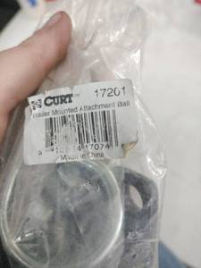 lot 20339 image: Curt Trailer Mounted Attachment Ball