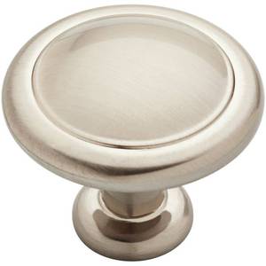 lot 20356 image: Franklin Brass 1-14  Round Ringed Knob in Satin NIckel  10-Pack