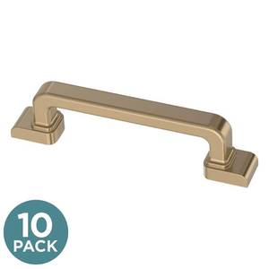 lot 20376 image: 10-Pack Art Deco Streamline 3 in. (76 mm) Modern Champagne Bronze Cabinet Pulls - 10 Ct