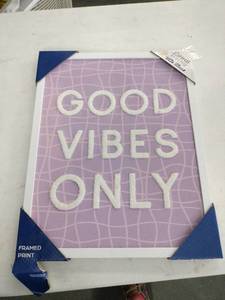 lot 20396 image: Good Vibes Only Framed Print