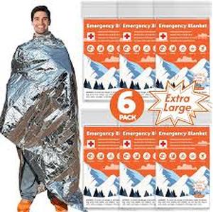 lot 20309 image: Terra Beast Emergency Thermal Blanket - 6 Pack