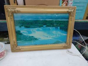 lot 59078 image: vintage lighted motion waterfall picture