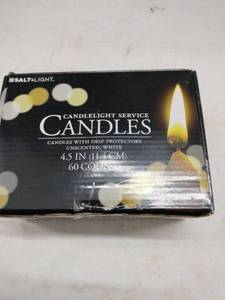 lot 59104 image: Salt and Light Candelight Service Candles with Drip Protectors