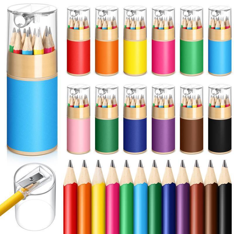 lot 6553 image: Humyoun Mini Pencils for Kids Ages 2-6, Short Toddler Golf Pencils with Built-in Sharpener, Bulk Classroom School Supplies Preschool Party Favors Teacher Rewards & School Gifts - Retail $30