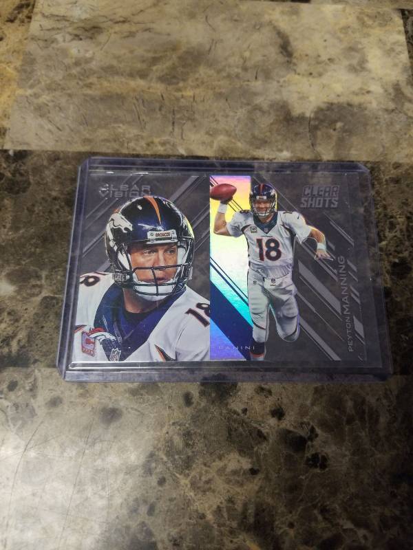 lot 1265 image: 2015 Panini Clear Vision Football Peyton Manning Denver Broncos Card
