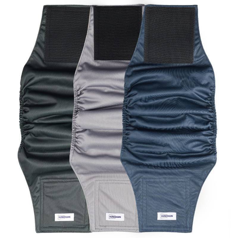 lot 8124 image: Washable Male Dog Diapers Reusable, Premium Dog Belly Bands for Male Dogs Medium, Pack of 3, High Absorbing Dog Pee Wraps for Doggie in Incontinence or Excitable Urination and Training(M) - Retail $13