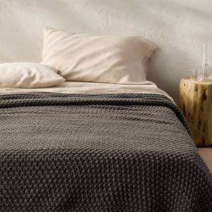 lot 9685 image: FullQueen Chunky Knit Bed Blanket Dark Gray - Casaluna Acrylic, Sweater Knit, Machine Washable - Retail $70