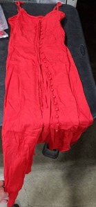 lot 9686 image: Coolmee Womens Red Front Button Down  Dress Small