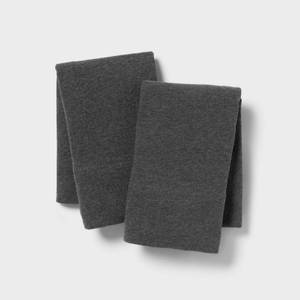 lot 9709 image: King Cotton Jersey Pillowcase Charcoal Heather - Threshold Machine Washable, 100% Cotton, King Size Set of 2 - Retail $25