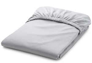lot 9704 image: FullQueen Cotton Fitted Sheet Light Grey