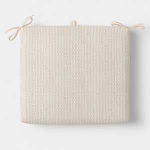 lot 9716 image: 2 PACK 18x20 Faux Natural Knit Seat Cushion Ivory - Threshold - Retail $25