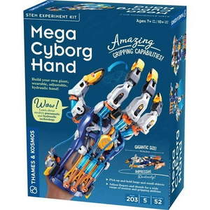 lot 9785 image: Thames & Kosmos Mega Cyborg Hand STEM Experiment Kit Build Your Own GIANT Hydraulic Amazing Gripping Capabilities Adjustable for Different Sizes Learn Pneumatic Systems - Retail $24