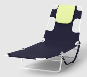 lot 9738 image: Folding Beach Tanning Chair Navy - Room Essentials - Retail $45