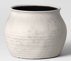 lot 9778 image: Sun Bleached Composite Indoor Outdoor Planter Pot Cream - Threshold designed with Studio McGee - Retail $35