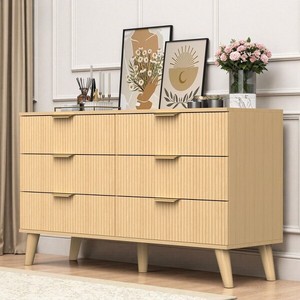 lot 9710 image: Belord 6 Drawer Dresser BLACK